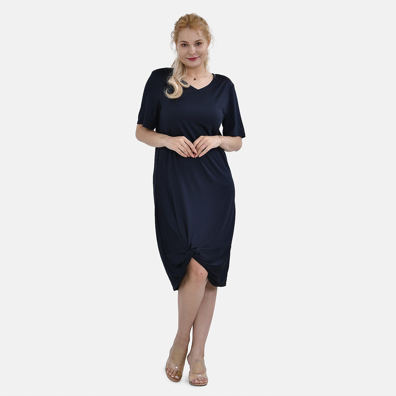 La Marey Jersey One-Piece Dress (Size XXL) - Navy Blue