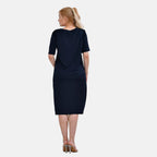 La Marey Jersey One-Piece Dress (Size XXL) - Navy Blue