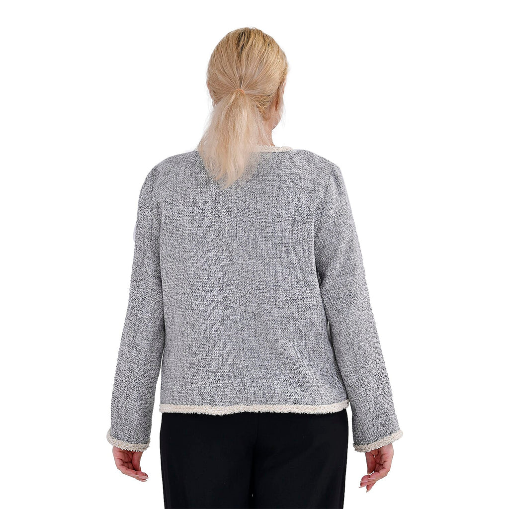 La Marey Tweed Patterned Jacket (Size M 12 to 14) - Grey & Black