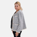 La Marey Tweed Patterned Jacket (Size M 12 to 14) - Grey & Black