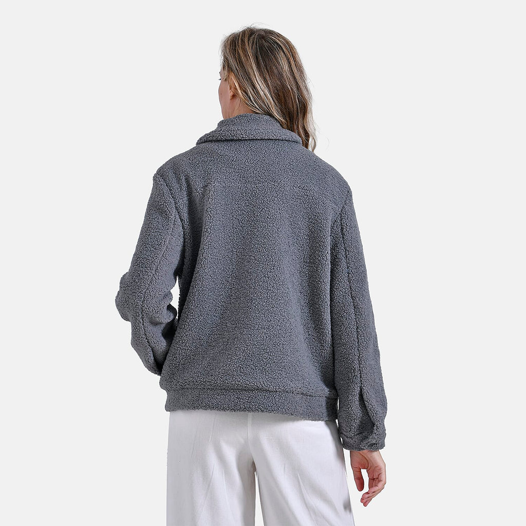 La Marey Ladies Fleece Button Up Jacket (Size 8 to 10) - Grey
