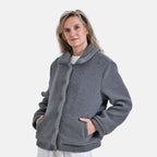 La Marey Ladies Fleece Button Up Jacket (Size 8 to 10) - Grey