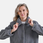 La Marey Ladies Fleece Button Up Jacket (Size 8 to 10) - Grey