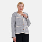 La Marey Patterned Jacket (Size XL 20 TO 22) - Grey & Black