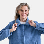 La Marey Ladies Fleece Button Up Jacket (Size 16 to 18) - Blue
