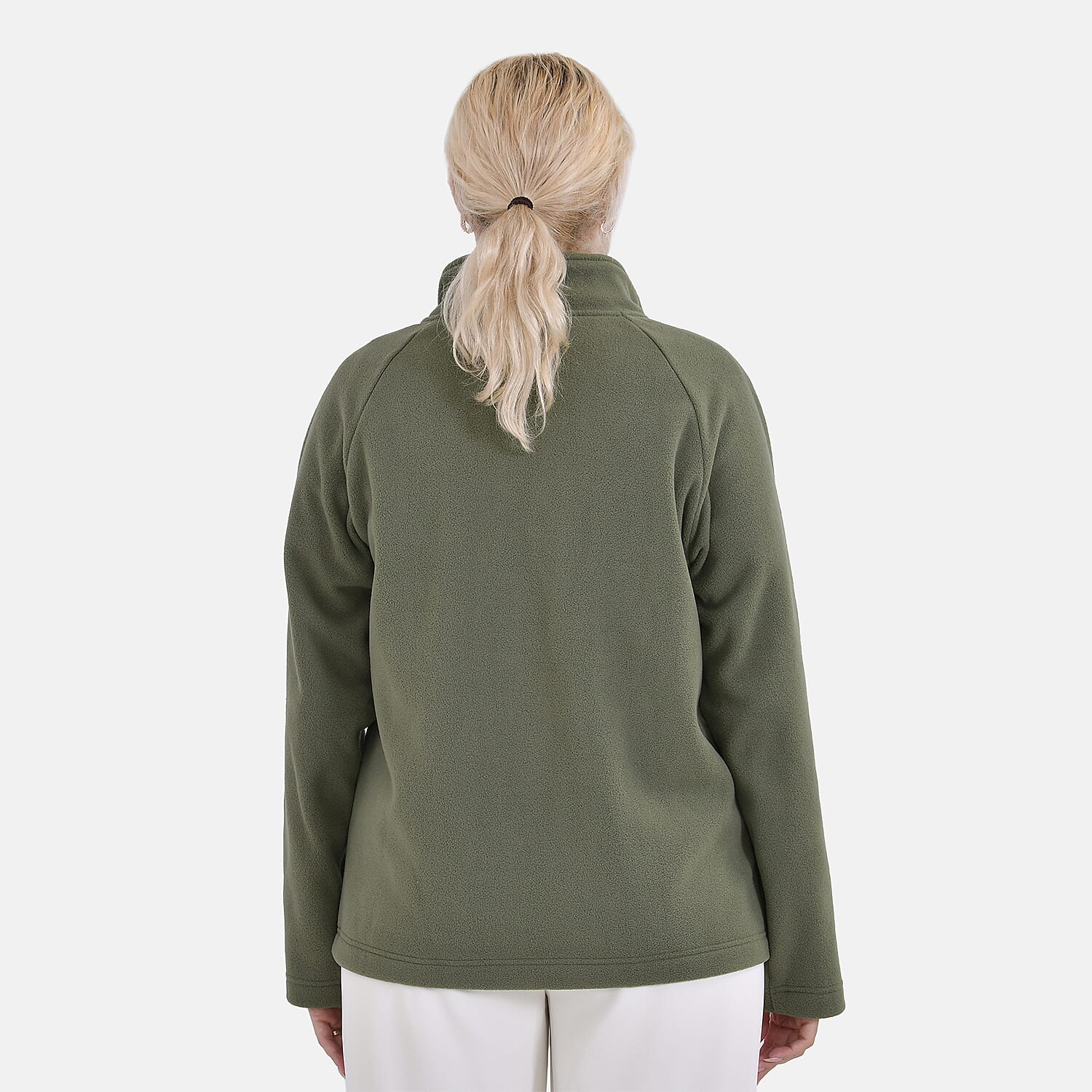 La Marey Teddy Borg Fleece Zip-up Jacket (Size XL) - Olive Green
