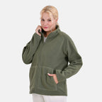 La Marey Teddy Borg Fleece Zip-up Jacket (Size XL) - Olive Green