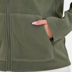 La Marey Teddy Borg Fleece Zip-up Jacket (Size XL) - Olive Green