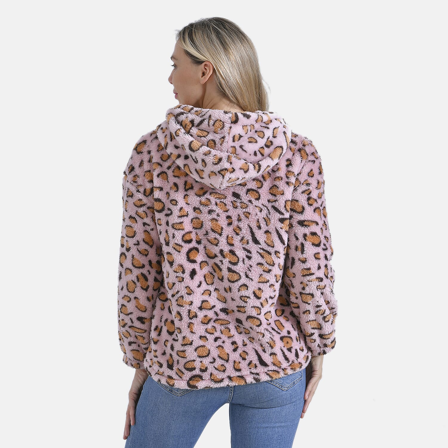 La Marey Plush Hoodie with Buttons (Size 12 to 14) - Pink