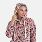 La Marey Plush Hoodie with Buttons (Size 12 to 14) - Pink