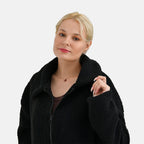 La Marey Borg Jacket with Pockets (Size 20 to 22) - Black