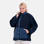 La Marey Corduroy Contrast Jacket with Pockets (Size 72x1 cm) - Blue