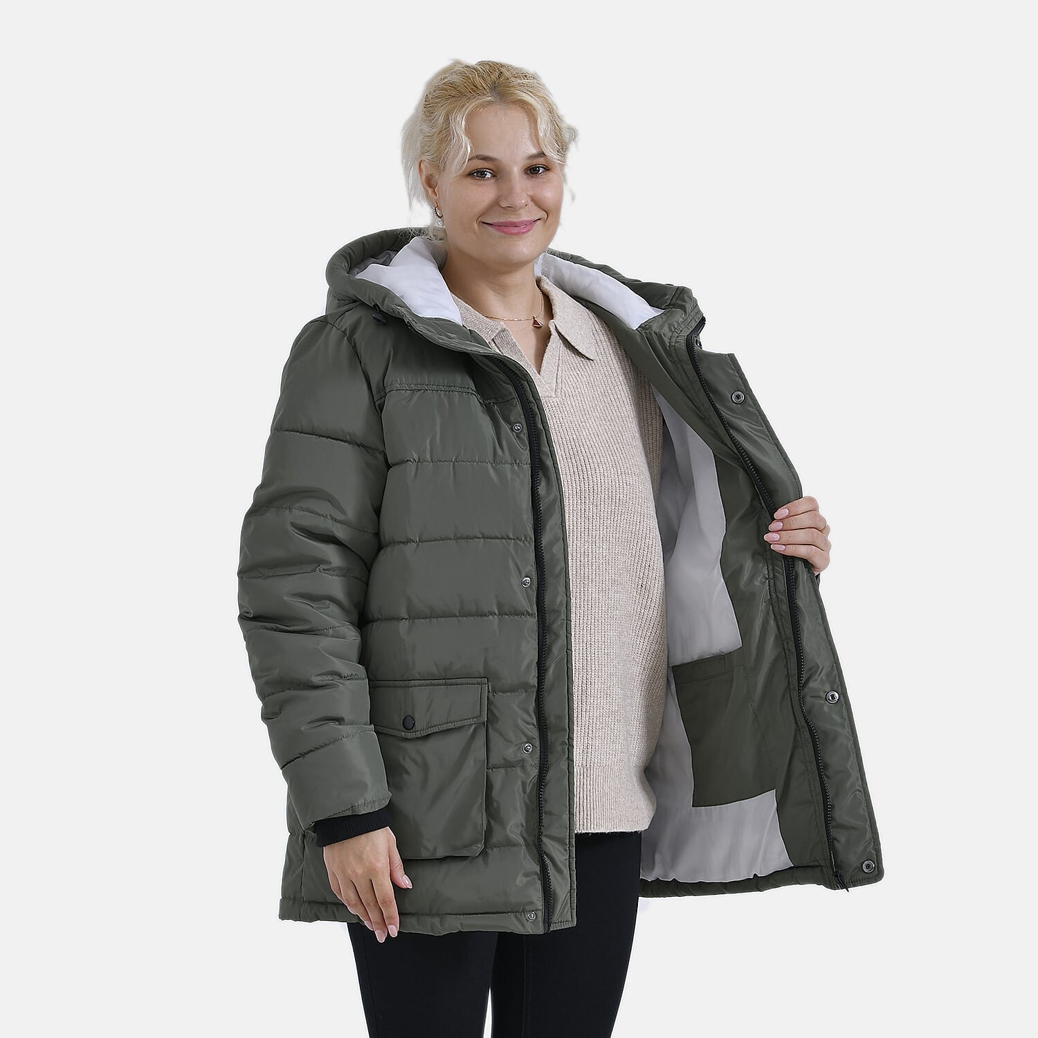 La Marey Windbreaker Padded Jacket (Size 16 to 18) - Green