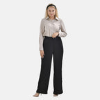 Soft Satin Wide Leg Trousers (Size 22) - Black