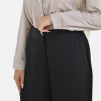 Soft Satin Wide Leg Trousers (Size 22) - Black
