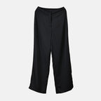Soft Satin Wide Leg Trousers (Size 22) - Black