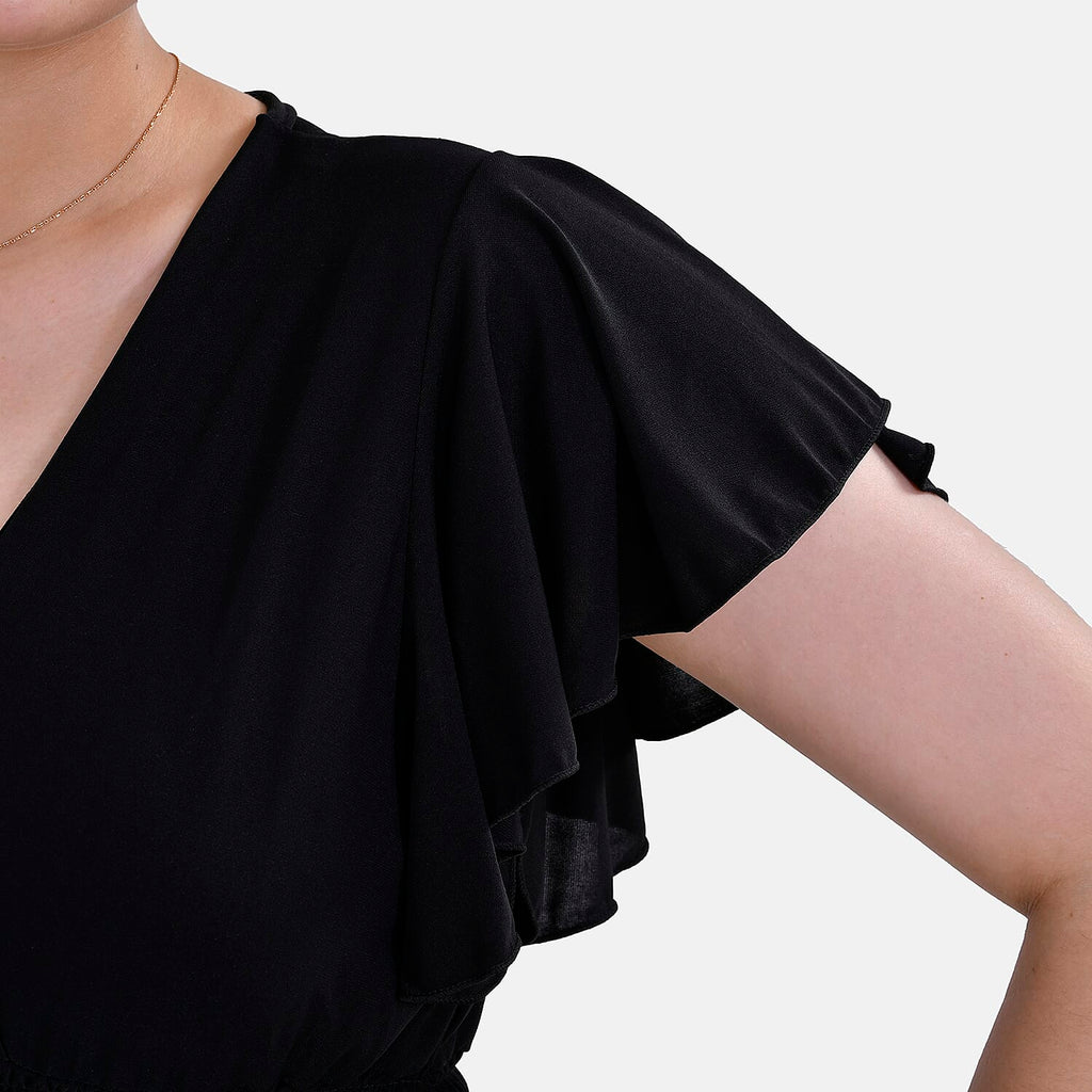 La Marey Smocked Waist Stretch Jersey Jumpsuit (Size M) - Black