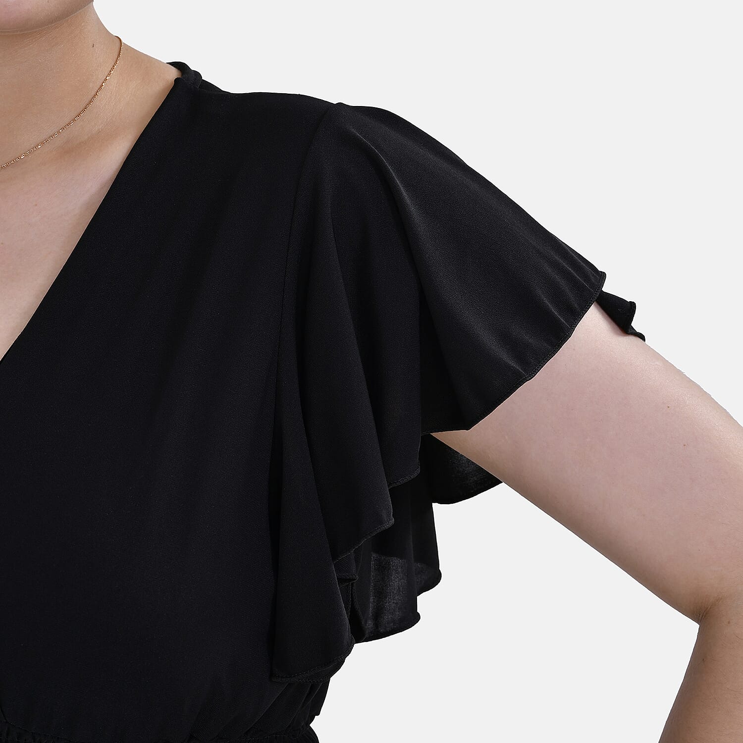 La Marey Smocked Waist Stretch Jersey Jumpsuit (Size M) - Black