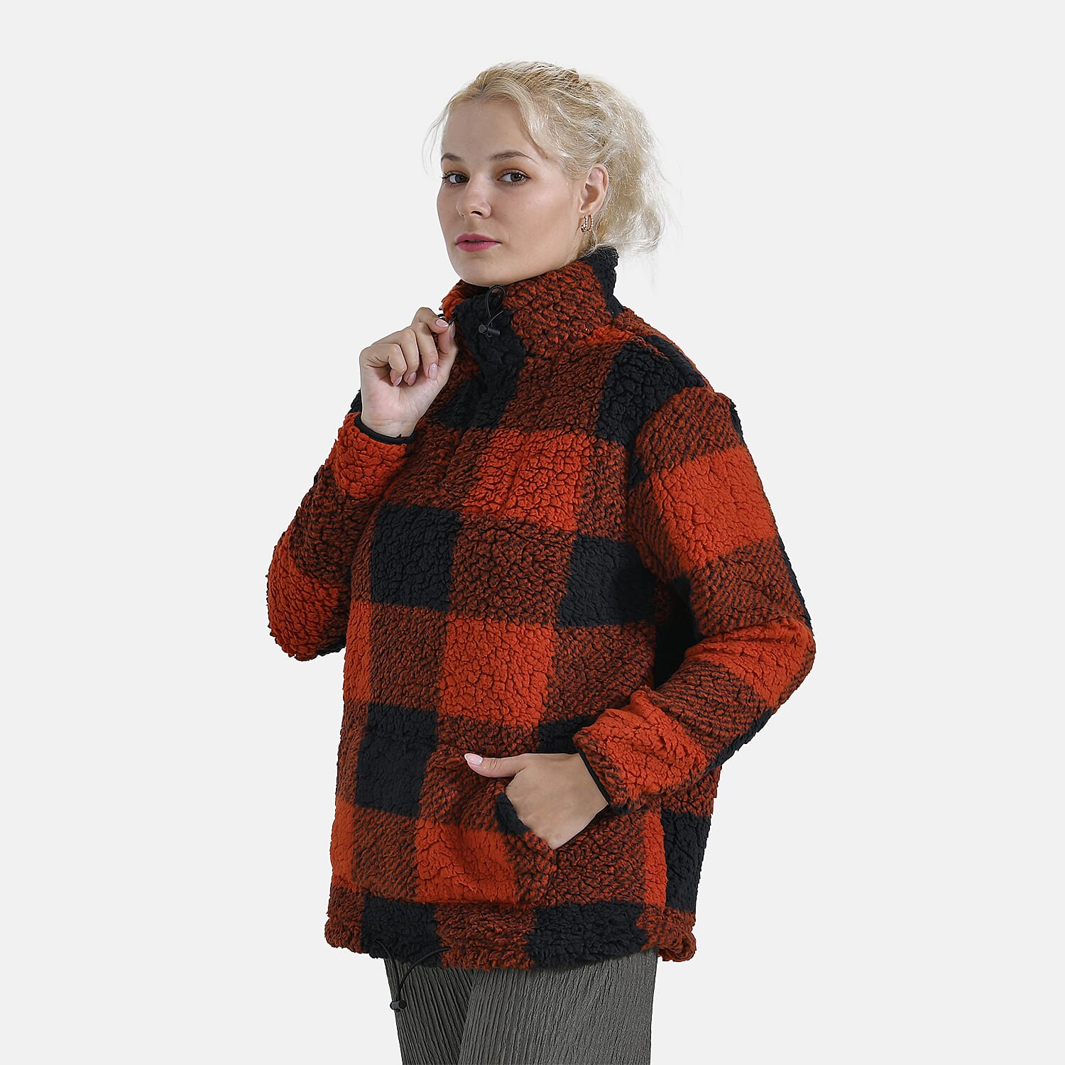 La Marey Half Zip Sweatshirt (Size 20 to 22) - Black & Red