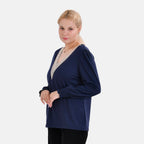 La Marey V-neck Lace Top (Size L) - Navy