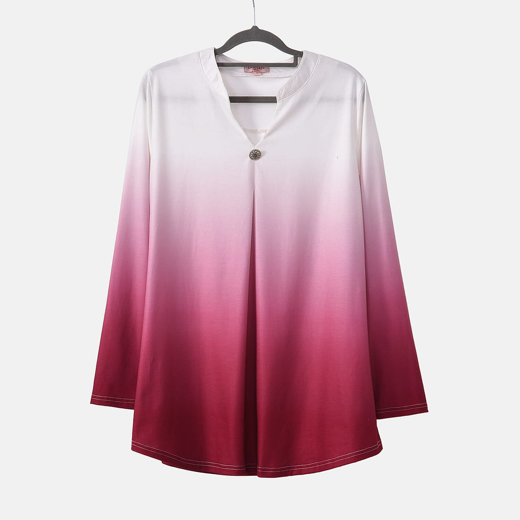La Marey Ombre V-Neck Top (Size L 16 to 18) - Pink