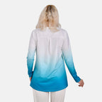 La Marey Ombre V-Neck Top (Size XL 20 to 22) - Turquoise