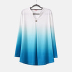 La Marey Ombre V-Neck Top (Size XL 20 to 22) - Turquoise