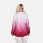 La Marey Ombre V-Neck Top (Size XXL 24 to 26) - Pink