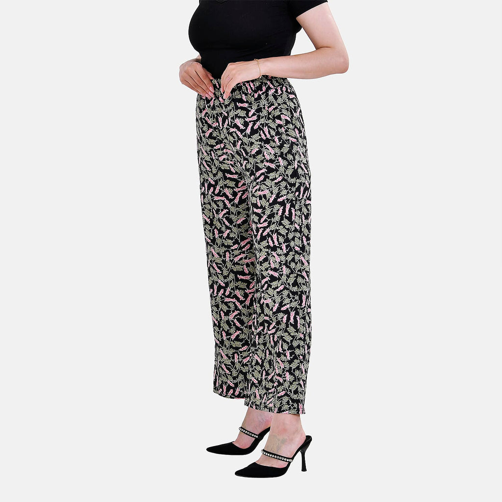 La Marey Polyester Printed Jean and Pant-Trouser (Size L) - Black