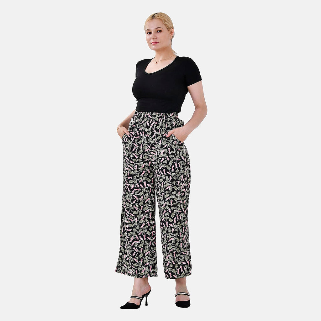 La Marey Polyester Printed Jean and Pant-Trouser (Size XL) - Black