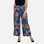 La Marey Polyester Printed Jean and Pant-Trouser (Size 16 to 18) - Blue Floral