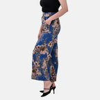 La Marey Polyester Printed Jean and Pant-Trouser (Size 16 to 18) - Blue Floral