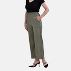 La Marey Polyester Printed Jean and Pant-Trouser (Size L 16 to 18) - Green & Green