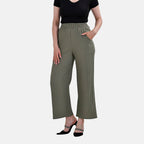 La Marey Polyester Printed Jean and Pant-Trouser (Size L 16 to 18) - Green & Green