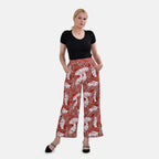 La Marey Polyester Printed Jean and Pant-Trouser (Size L) - Orange