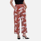 La Marey Polyester Printed Jean and Pant-Trouser (Size L) - Orange
