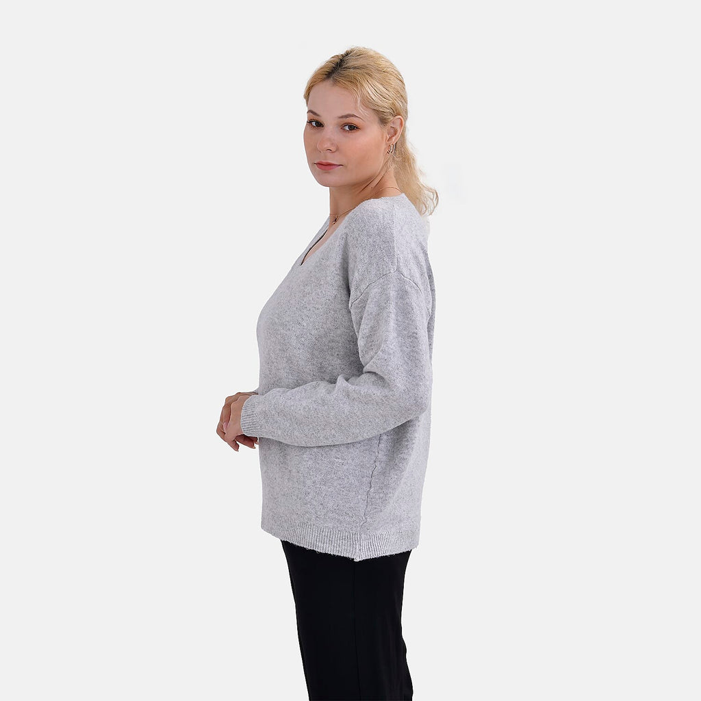 La Marey V-Neck Super Soft Jumper (Size S - 8  to 10) - Grey