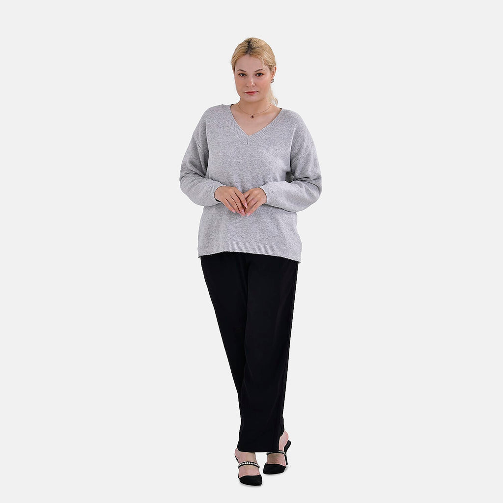 La Marey V-Neck Super Soft Jumper (Size M - 12  to 14) - Grey