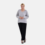 La Marey V-Neck Super Soft Jumper (Size M - 12  to 14) - Grey
