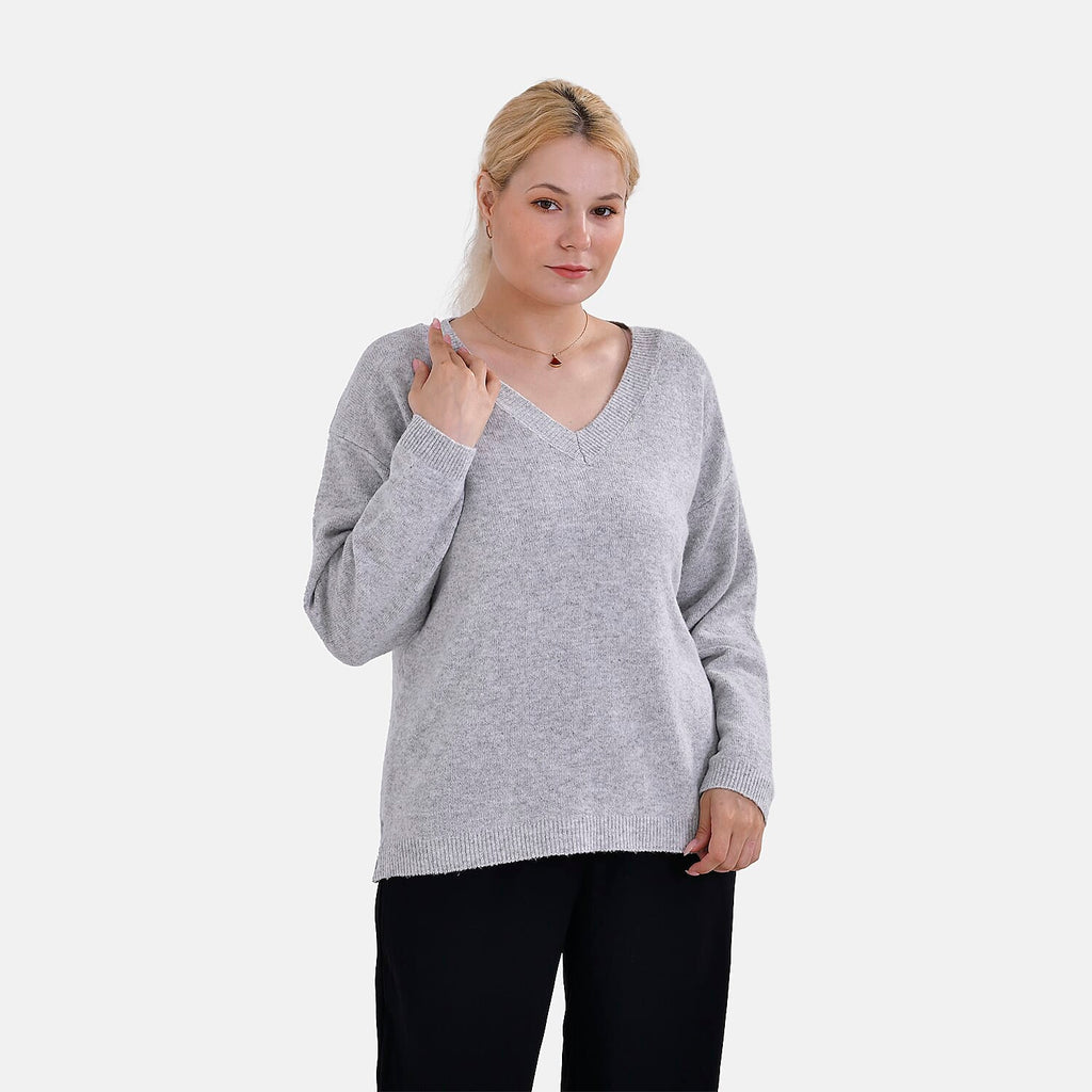 La Marey V-Neck Super Soft Jumper (Size M - 12  to 14) - Grey