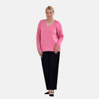 La Marey V-Neck Super Soft Jumper (Size M - 12  to 14) - Pink