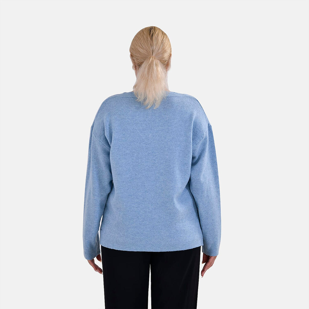 La Marey V-Neck Super Soft Jumper (Size L - 16  to 18) - Blue