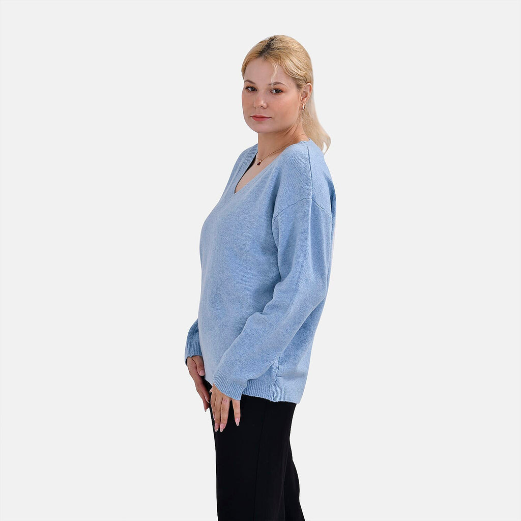 La Marey V-Neck Super Soft Jumper (Size XL - 20 to 22) - Blue