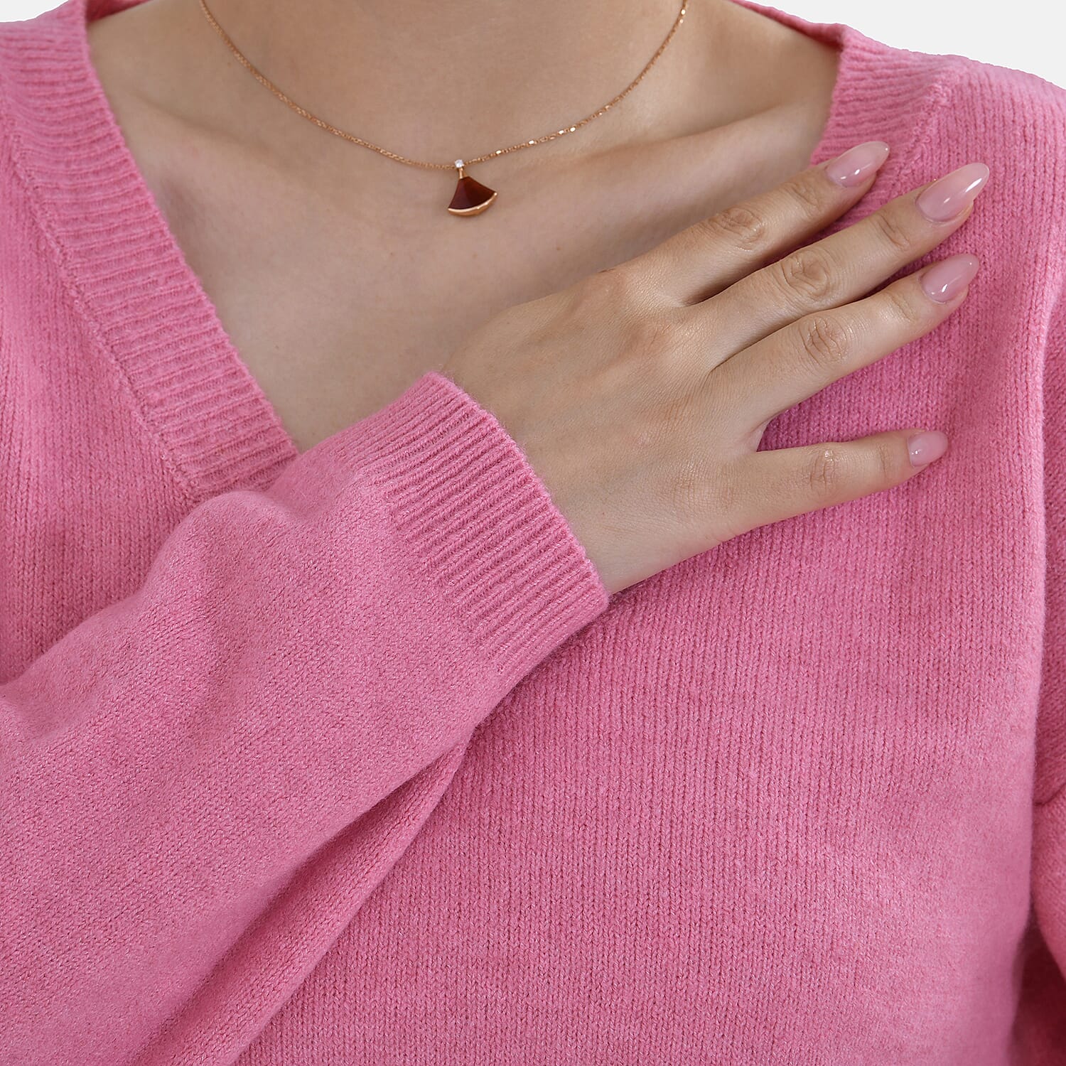 La Marey V-Neck Super Soft Jumper (Size XL - 20  to 22) - Pink