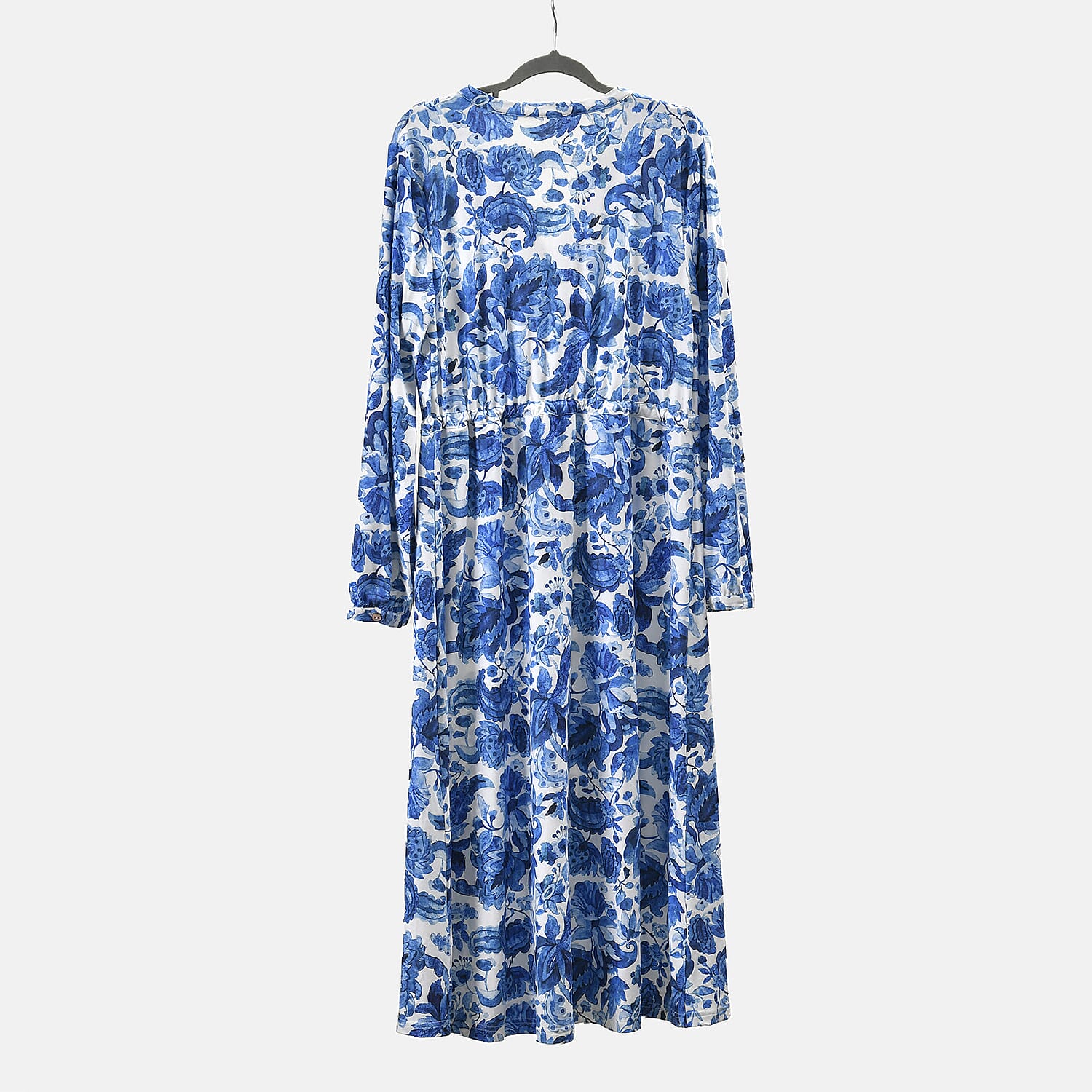 La Marey Jersey Tie Waist Floral Printed Maxi Dress (Size XXL) - Blue