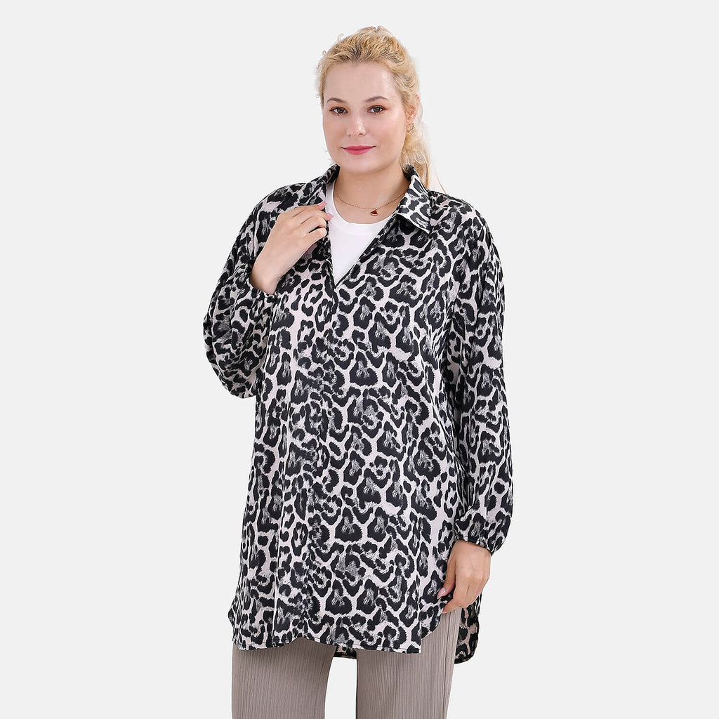 LA MAREY Oversized Button up Shirt (SIze S-M) - Leopard