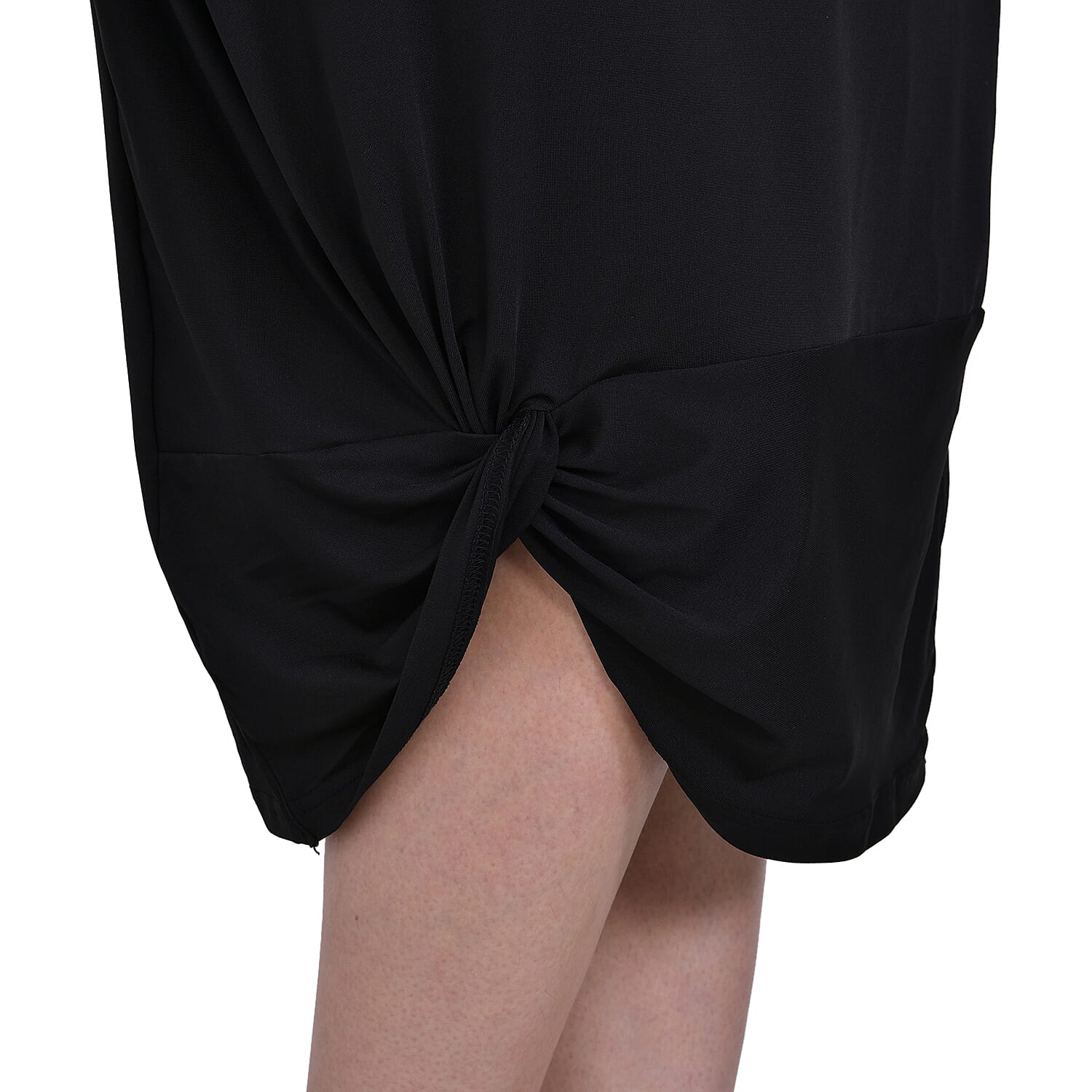 La Marey Jersey V-Neck One Piece Dress (Size XXL) - Black