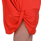 La Marey Jersey V-Neck One Piece Dress (Size XXL) - Red
