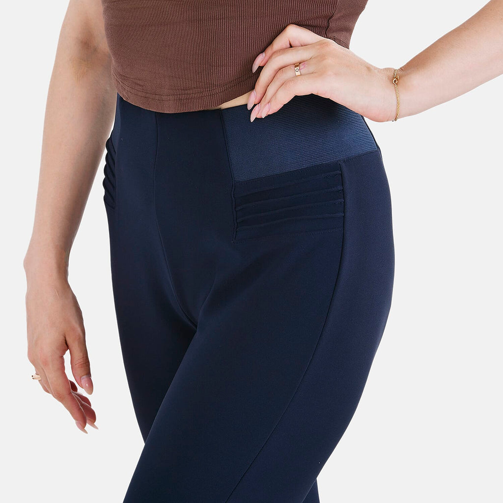 La Marey Polyester Solid Jean and Pant-Trouser (Size 67x1 cm) - Navy & Black