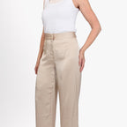 La Marey Elastic Waistband Trouser (Size 12) - Beige